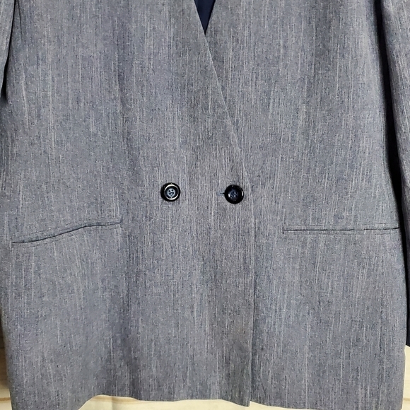 Vintage 90's Executive Collection Double Breasted Blue Blazer Size 14 - Picture 2 of 10